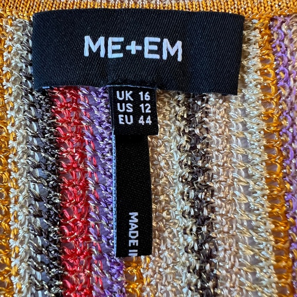 ME+EM - SET Metallic Textured Stripe Knit Vest/ Tank & Skirt - Picture 12 of 16